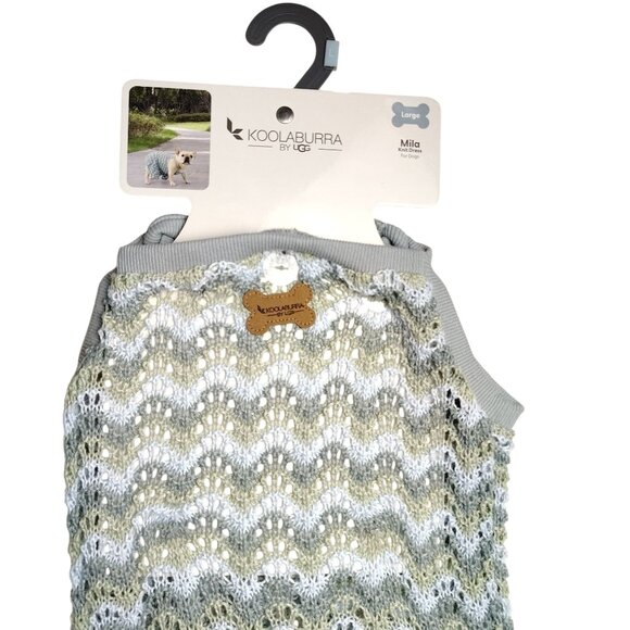 Koolaburra By Ugg Large Dog Green and White Mila Knit Chevron Pattern Dress - Picture 3 of 9